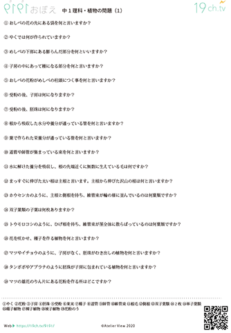 中1理科(種子植物・花粉（植物）)