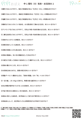 中1理科(気体・水溶液の2)