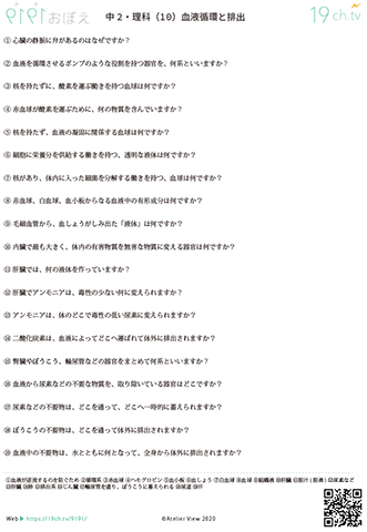 中2理科(血液循環と排出)