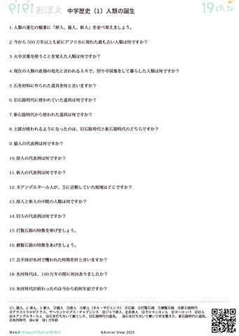 中学歴史(人類の誕生)