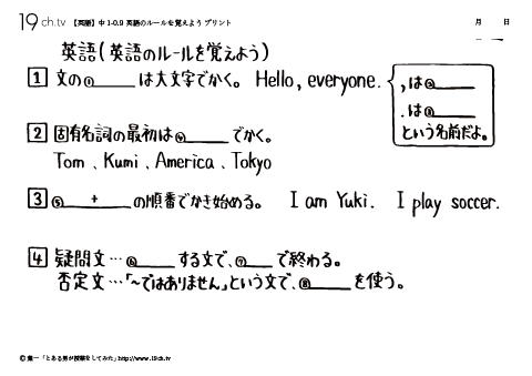  英語のルールを覚えよう