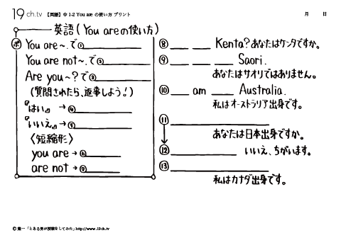 You areの使い方