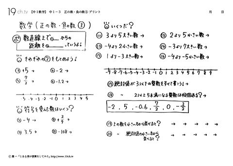 正の数・負の数③