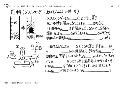 メスシリンダー・上皿てんびんの使い方