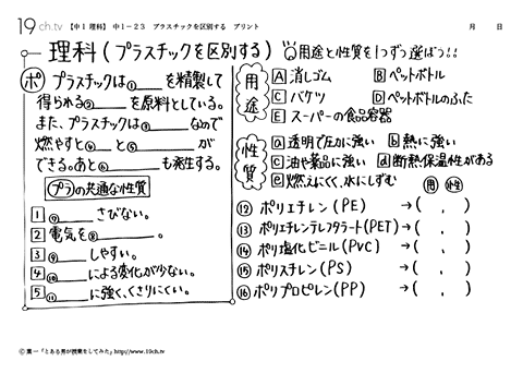 プラスチックを区別する