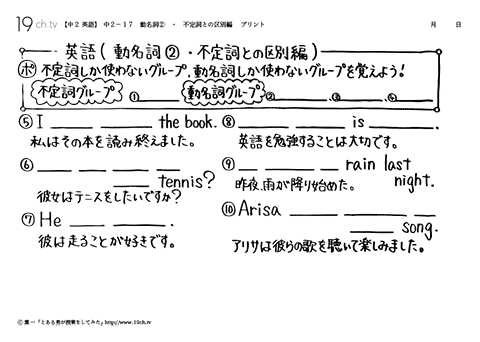 動名詞②・不定詞との区別編