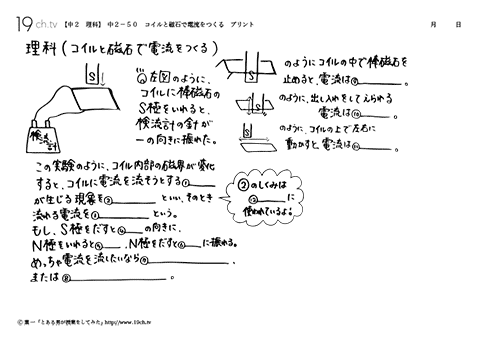 コイルと磁石で電流をつくる