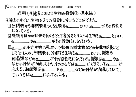 生態系における生物の役割①・基本編