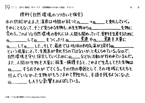 自然環境のつり合いと保全