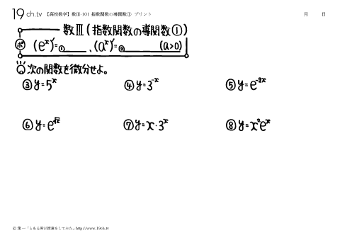 指数関数の導関数①