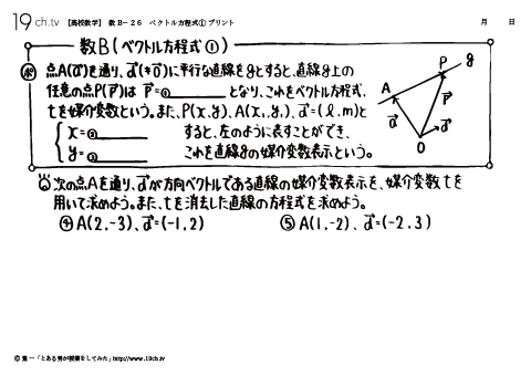 高校｜数B(ベクトル方程式①の問題)