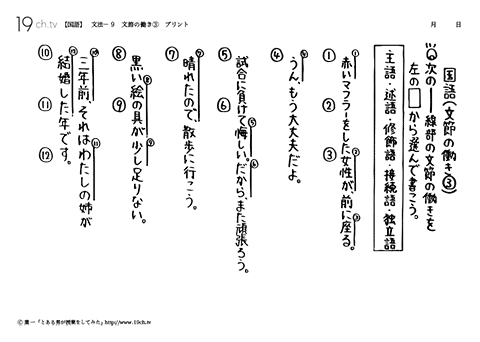 文節の働き③