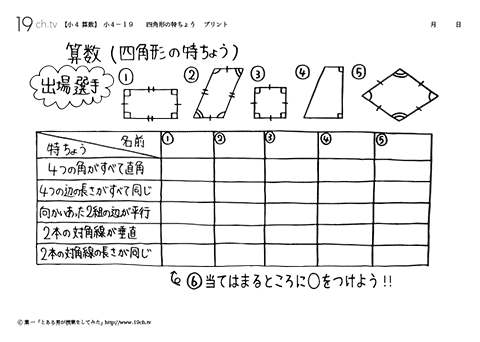 四角形の特ちょう