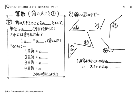 角の大きさ①