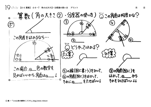 角の大きさ②・分度器の使い方