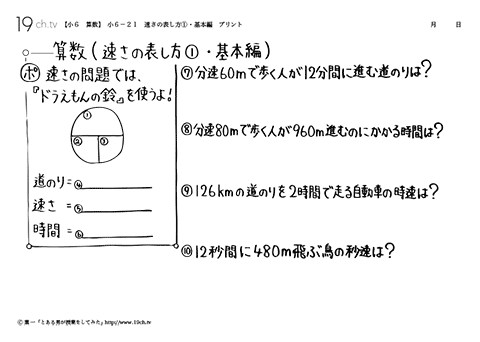 速さの表し方①・基本編