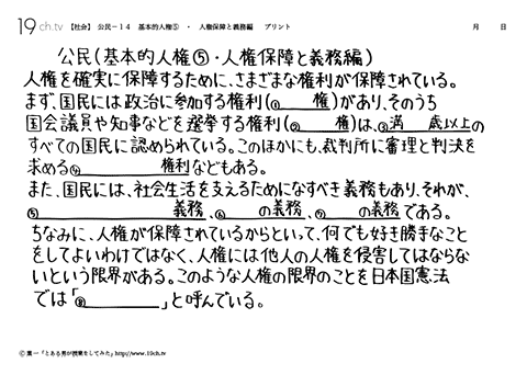 基本的人権⑤・人権保障と義務編