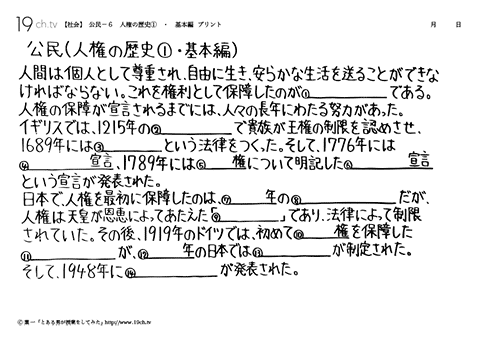 人権の歴史①・基本編
