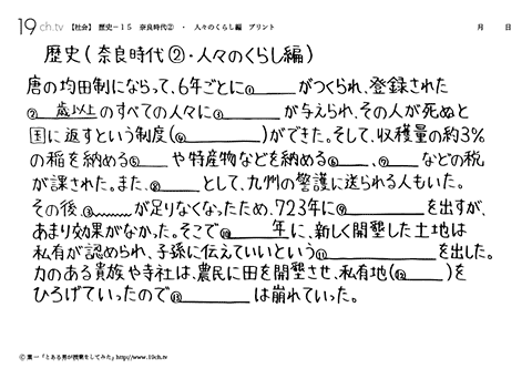 奈良時代②・人々のくらし編