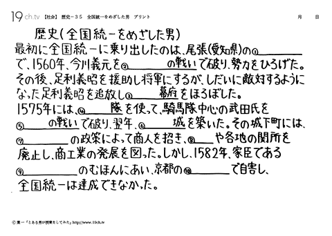 全国統一をめざした男