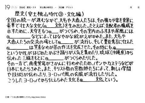安土桃山時代③・文化編