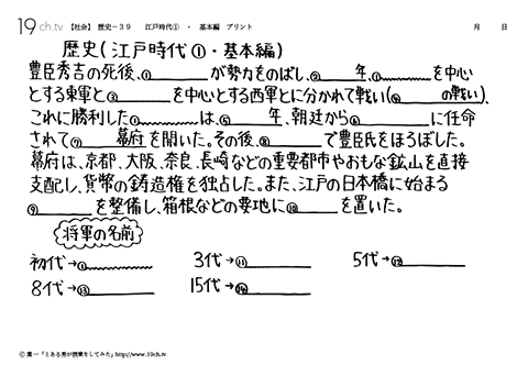 江戸時代①・基本編