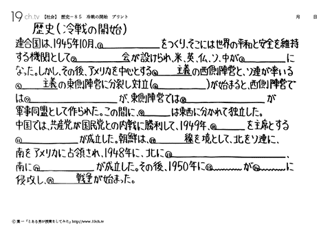 冷戦の開始