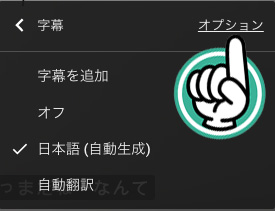 勉強動画のオプション